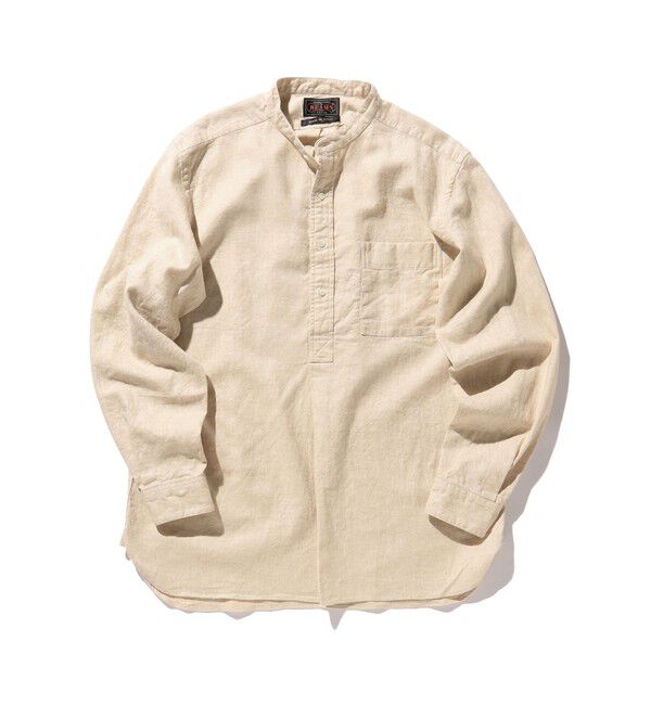 BEAMS PLUS「Band Collar Pullover Cotton Linen Herringbone」|シャツ・ブラウス|