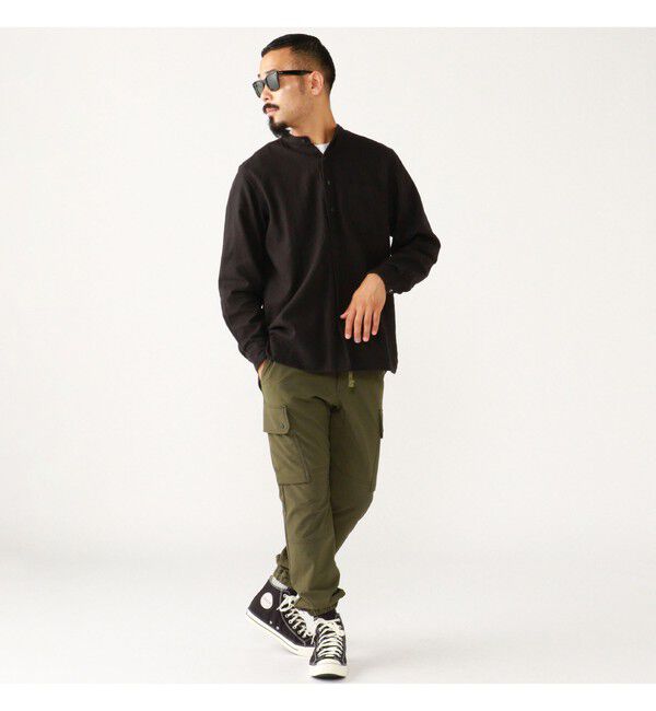 BEAMS PLUS「Band Collar Pullover Cotton Linen Herringbone」|シャツ・ブラウス|
