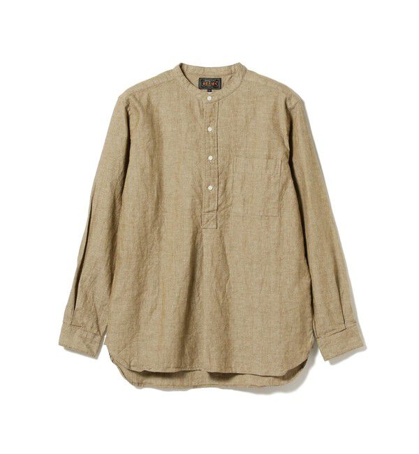 BEAMS PLUS「Band Collar Pullover Cotton Linen Herringbone」|シャツ・ブラウス|