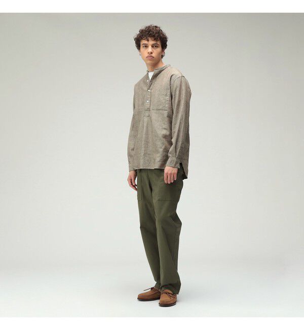 BEAMS PLUS「Band Collar Pullover Cotton Linen Herringbone」|シャツ・ブラウス|