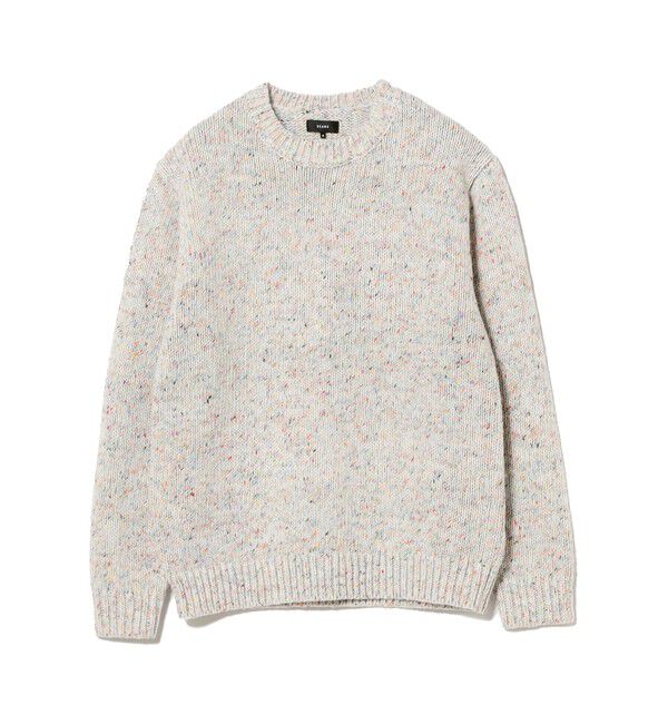 BEAMS「3ゲージ カラーネップ クルーネック ニット」|ニット・セーター|NATURAL