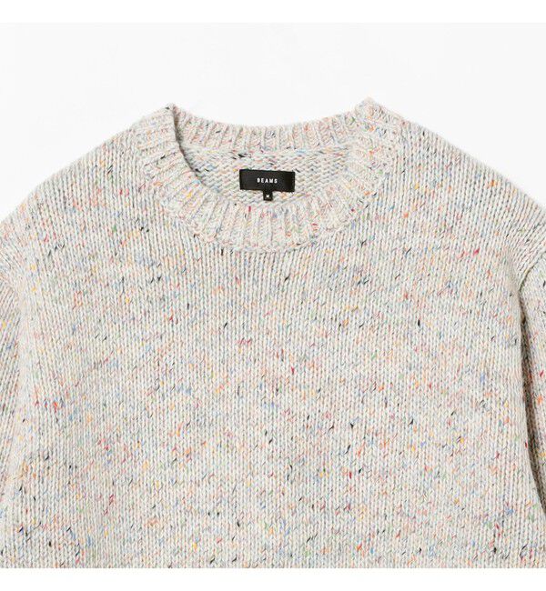 BEAMS「3ゲージ カラーネップ クルーネック ニット」|ニット・セーター|