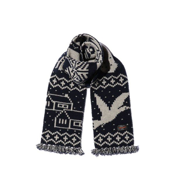 BEAMS PLUS「Muffler Jacquard Nordic Pattern」|マフラー|NAVY