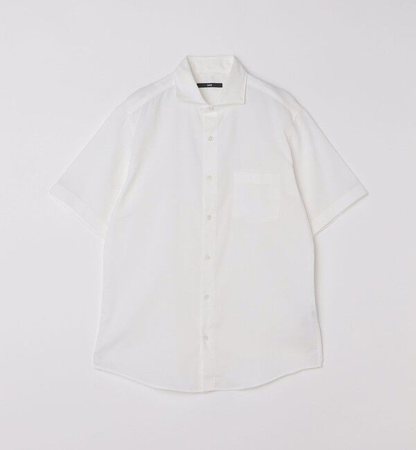 SHIPS「SHIPS: <接触冷感>アイス コットン ワイド カラミ ショートスリーブ シャツ」|シャツ・ブラウス|ホワイト