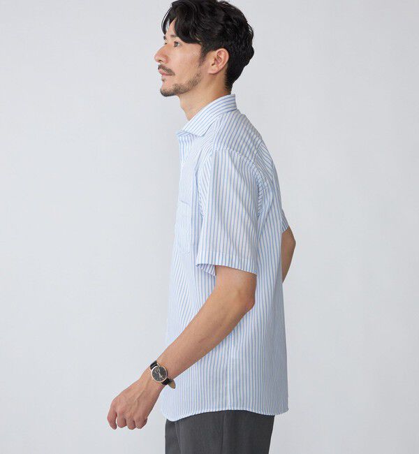 SHIPS「SHIPS: <接触冷感>アイス コットン ワイド カラミ ショートスリーブ シャツ」|シャツ・ブラウス|