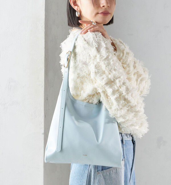 SHIPS for women「BEAURE:パーティション レザー バッグ 小」|トートバッグ|ライトブルー