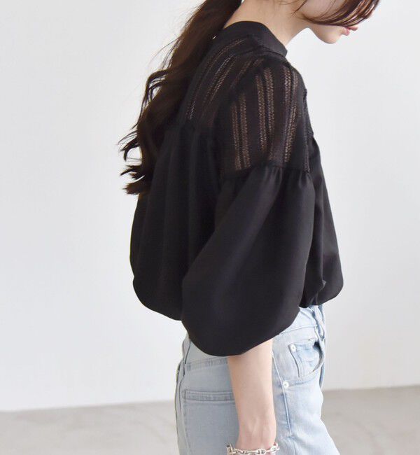 quaranciel「quaranciel:〈手洗い可能〉ラッセル レース フィブリル ブラウス」|シャツ・ブラウス|