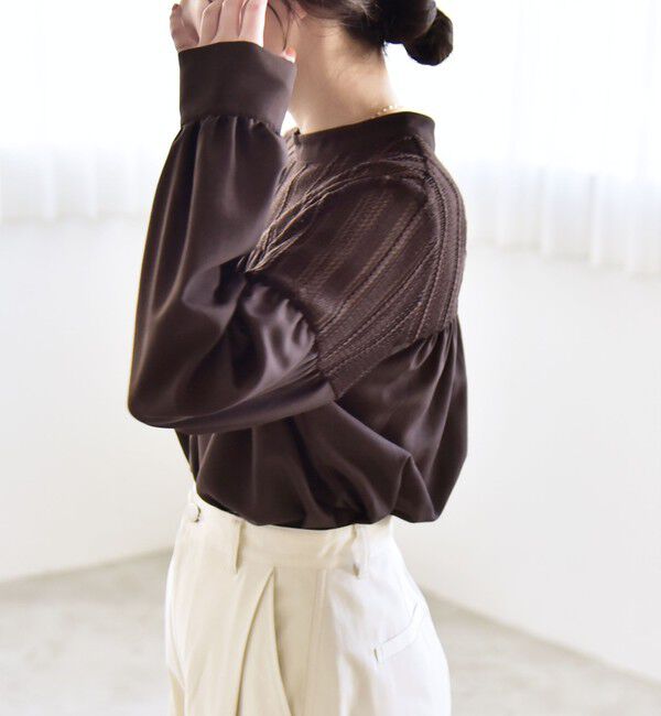 quaranciel「quaranciel:〈手洗い可能〉ラッセル レース フィブリル ブラウス」|シャツ・ブラウス|