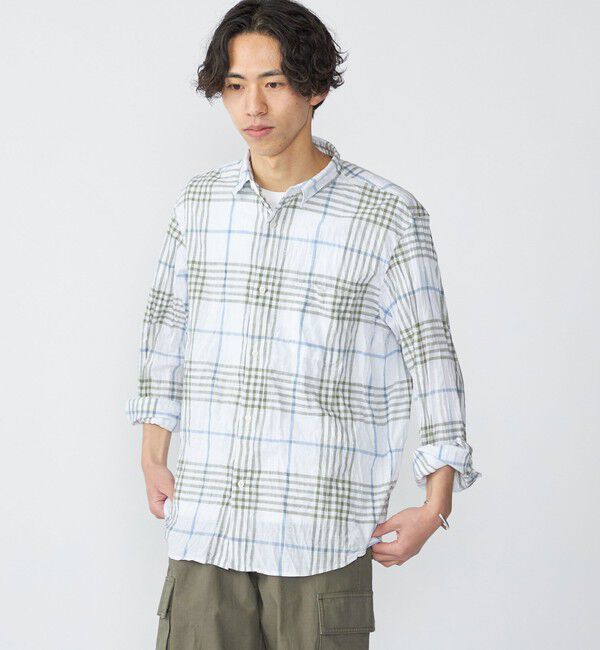 SHIPS「SHIPS: BEZ ウォッシュド チェック ロングスリーブ シャツ」|シャツ・ブラウス|
