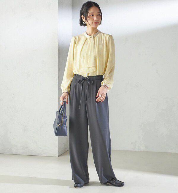 SHIPS for women「〈接触冷感 / 手洗い可能〉アセテート混 バック サテン ワイド パンツ」|その他|