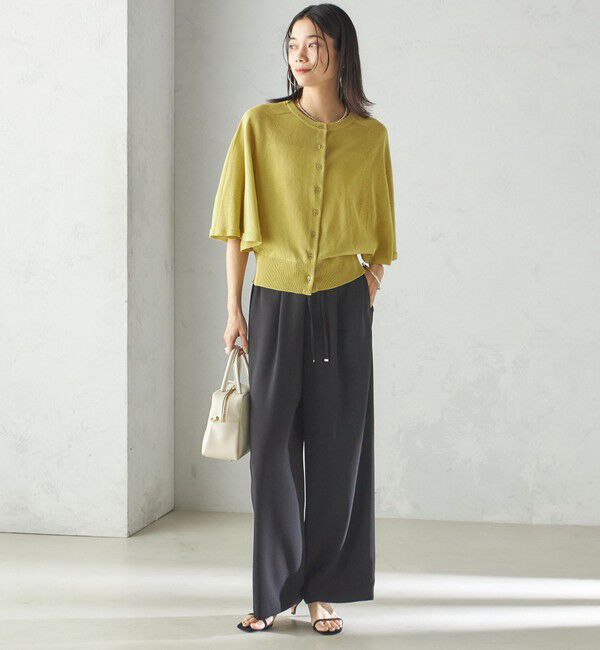 SHIPS for women「〈接触冷感 / 手洗い可能〉アセテート混 バック サテン ワイド パンツ」|その他|