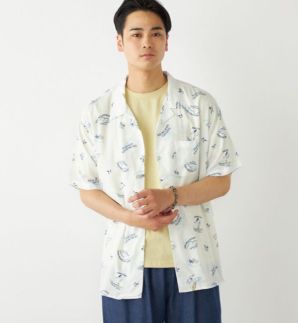 SHIPS Colors 「SHIPS Colors:〈洗濯機可能〉レーヨン プリント シャツ」|シャツ・ブラウス|ライトホワイト