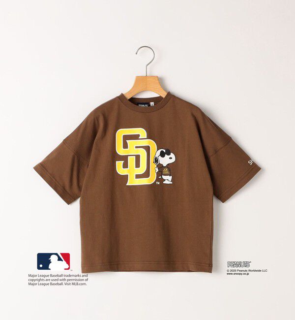 SHIPS KIDS「SHIPS KIDS:85～95cm / PEANUTS&times;MLB プリント Tシャツ」|Tシャツ・カットソー|ブラウン