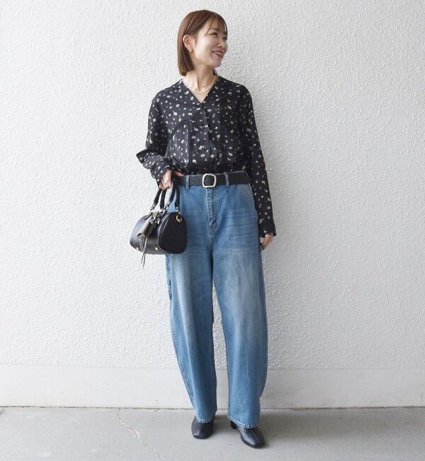 SHIPS any「SHIPS any:〈洗濯機可能〉フラワー プリント レース オープンカラー シャツ」|シャツ・ブラウス|