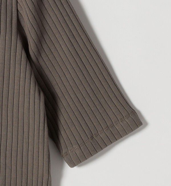 quaranciel「quaranciel:〈洗濯機可能〉テレコ リブ クルー ヘンリー 2way ハーフスリーブ TEE」|Tシャツ・カットソー|