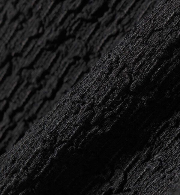 quaranciel「quaranciel:〈洗濯機可能〉ジャカード ジャージー Vネック ギャザー カーディガン」|カーディガン|