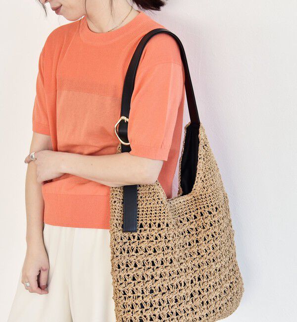 quaranciel「《予約》quaranciel: バックル ショルダー ペーパー トート バッグ（A4対応）」|トートバッグ|ベージュ