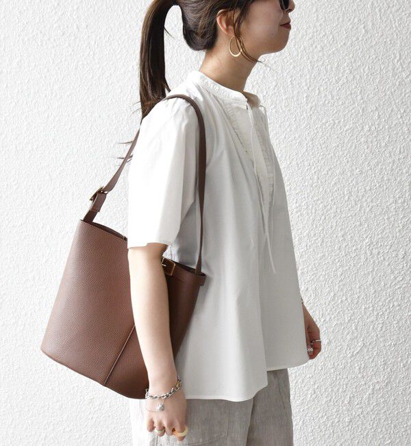 SHIPS any「《予約》SHIPS any:〈洗濯機可能〉タイプライター フリル スキッパー パフ ブラウス」|シャツ・ブラウス|