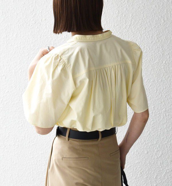 SHIPS any「《予約》SHIPS any:〈洗濯機可能〉タイプライター フリル スキッパー パフ ブラウス」|シャツ・ブラウス|