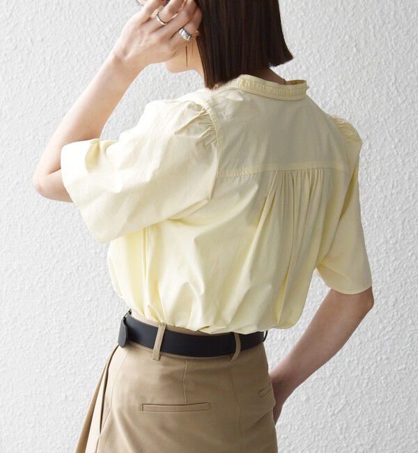 SHIPS any「《予約》SHIPS any:〈洗濯機可能〉タイプライター フリル スキッパー パフ ブラウス」|シャツ・ブラウス|