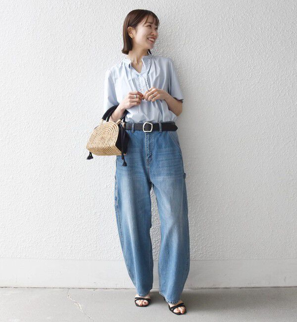 SHIPS any「《予約》SHIPS any:〈洗濯機可能〉タイプライター フリル スキッパー パフ ブラウス」|シャツ・ブラウス|