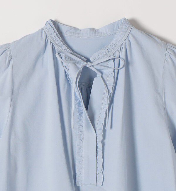 SHIPS any「《予約》SHIPS any:〈洗濯機可能〉タイプライター フリル スキッパー パフ ブラウス」|シャツ・ブラウス|