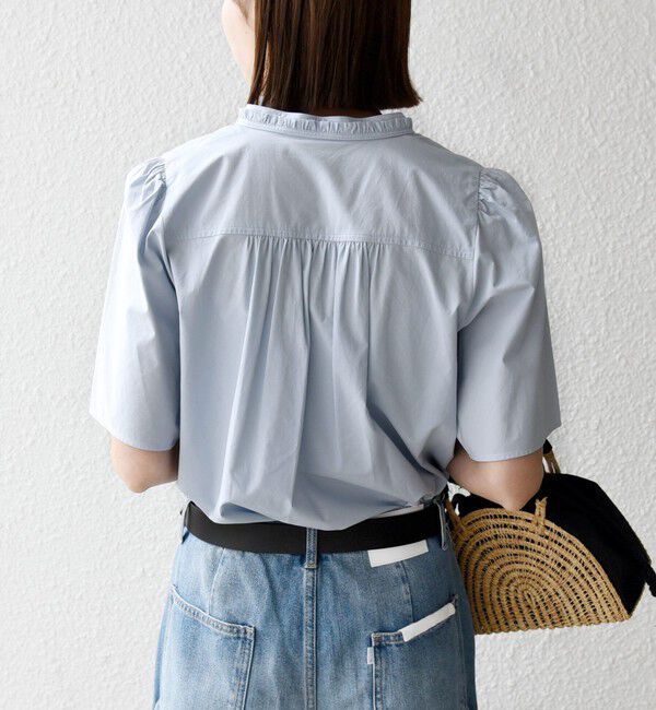 SHIPS any「《予約》SHIPS any:〈洗濯機可能〉タイプライター フリル スキッパー パフ ブラウス」|シャツ・ブラウス|