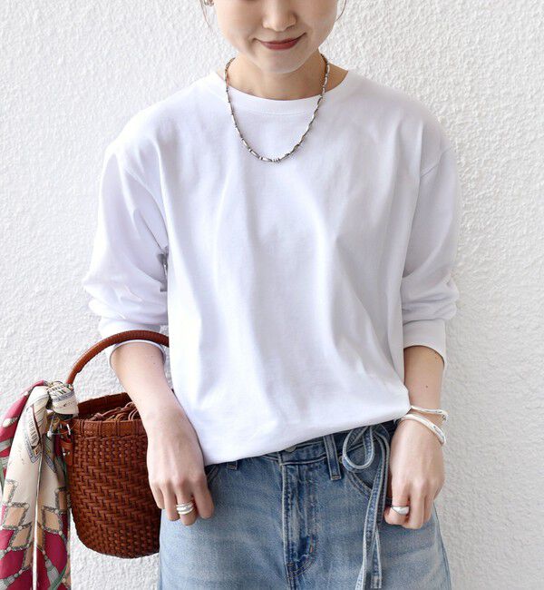 SHIPS for women「〈接触冷感 / UVカット / 手洗い可能〉ロング リブ ラウンド ヘム プルオーバー」|Tシャツ・カットソー|