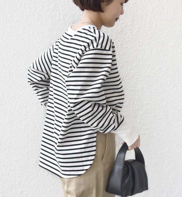 SHIPS for women「〈接触冷感 / UVカット / 手洗い可能〉ロング リブ ラウンド ヘム プルオーバー」|Tシャツ・カットソー|