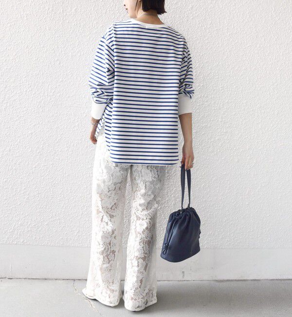 SHIPS for women「〈接触冷感 / UVカット / 手洗い可能〉ロング リブ ラウンド ヘム プルオーバー」|Tシャツ・カットソー|