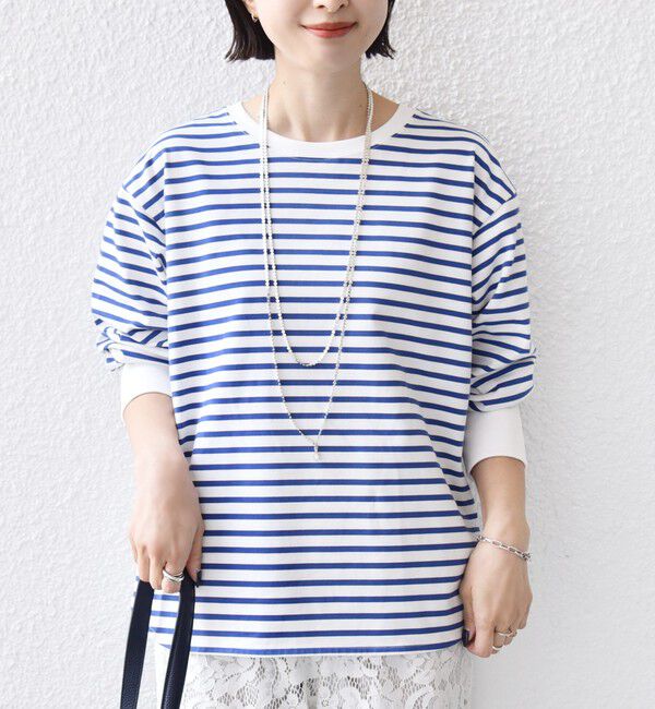 SHIPS for women「〈接触冷感 / UVカット / 手洗い可能〉ロング リブ ラウンド ヘム プルオーバー」|Tシャツ・カットソー|