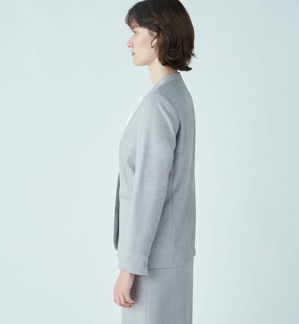 TOMORROWLAND collection「シャイニーピンヘッド Vカラージャケット」|テーラードジャケット|