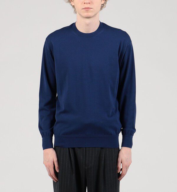 TOMORROWLAND MENS「TOMORROWLAND tricot ギザコットン クルーネックプルオーバー」|ニット・セーター|