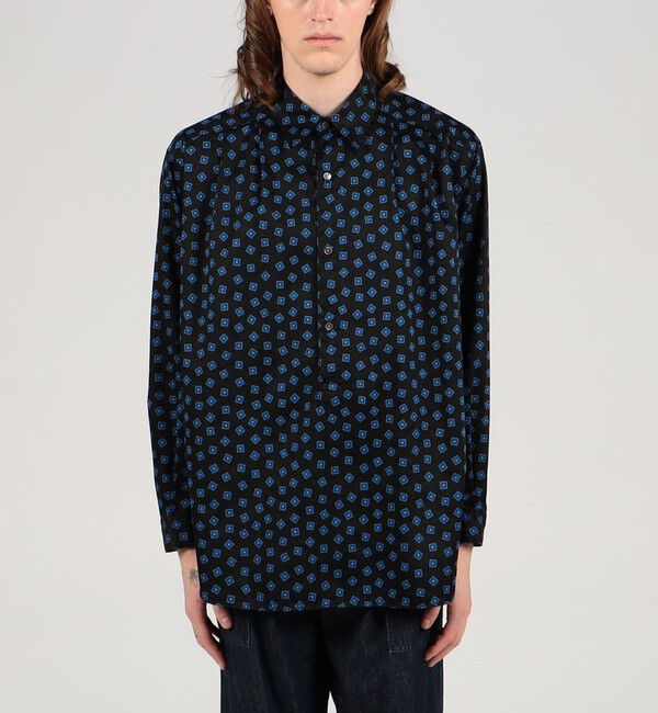 TOMORROWLAND MENS「コットンサテンプリント プルオーバータックシャツ」|シャツ・ブラウス|