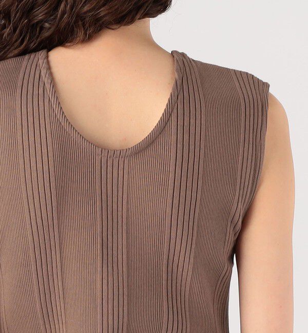 MACPHEE「コットンランダムリブ ノースリーブプルオーバー」|タンクトップ|