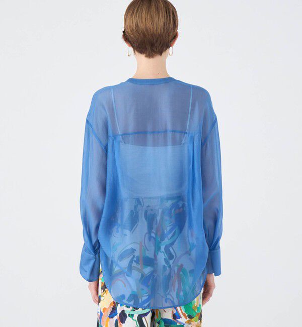 Ballsey「セルロースポリエステルオーガンジー サイドギャザーシャツ」|シャツ・ブラウス|