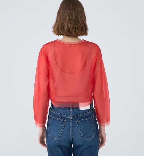 MACPHEE「シアーレイヤー クルーネックカーディガン」|カーディガン|