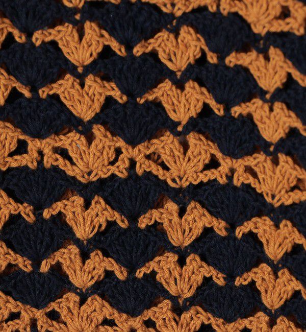 MACPHEE「リネンコットンクロシェ ポロカラーカーディガン」|カーディガン|