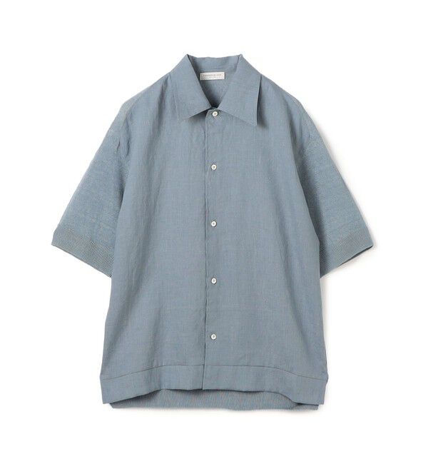 TOMORROWLAND MENS「リネンニットコンビ ハーフスリーブシャツ」|ニット・セーター|63 ライトブルー
