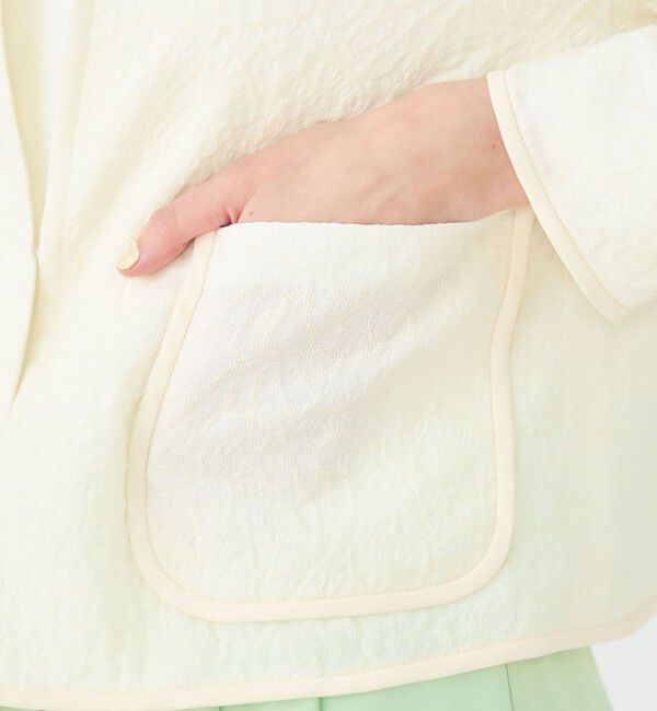 Ballsey「アラベスクジャカード クルーネックジャケット」|ノーカラージャケット|