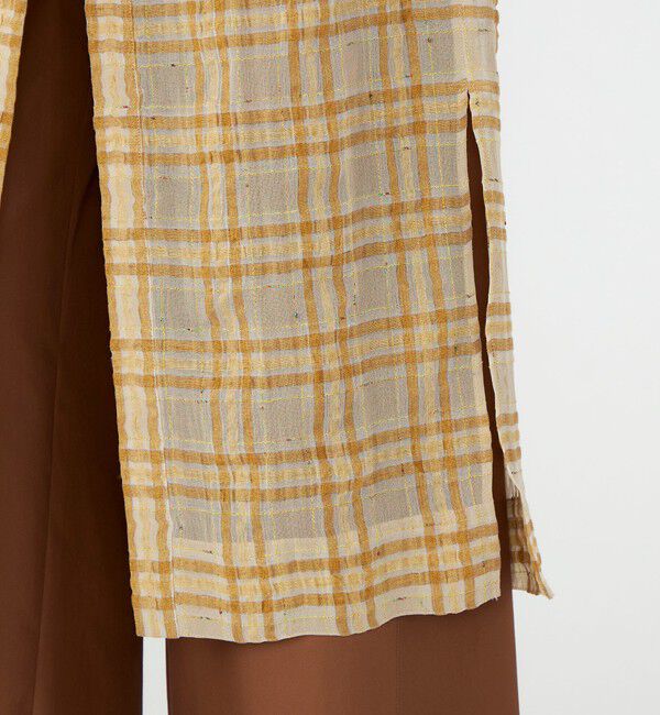 Ballsey「【WEB先行予約】シアープラッド フレンチロングシャツブラウス」|ワンピース|