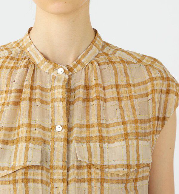 Ballsey「【WEB先行予約】シアープラッド フレンチロングシャツブラウス」|ワンピース|