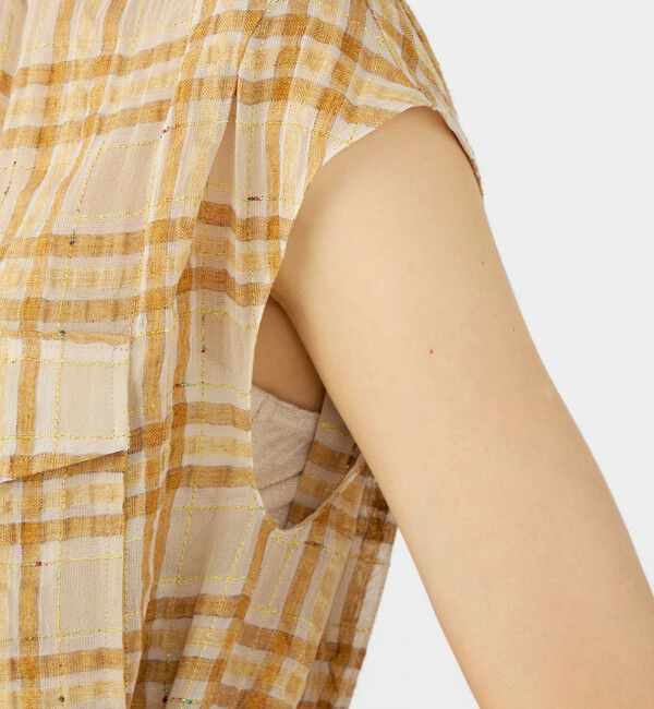 Ballsey「【WEB先行予約】シアープラッド フレンチロングシャツブラウス」|ワンピース|