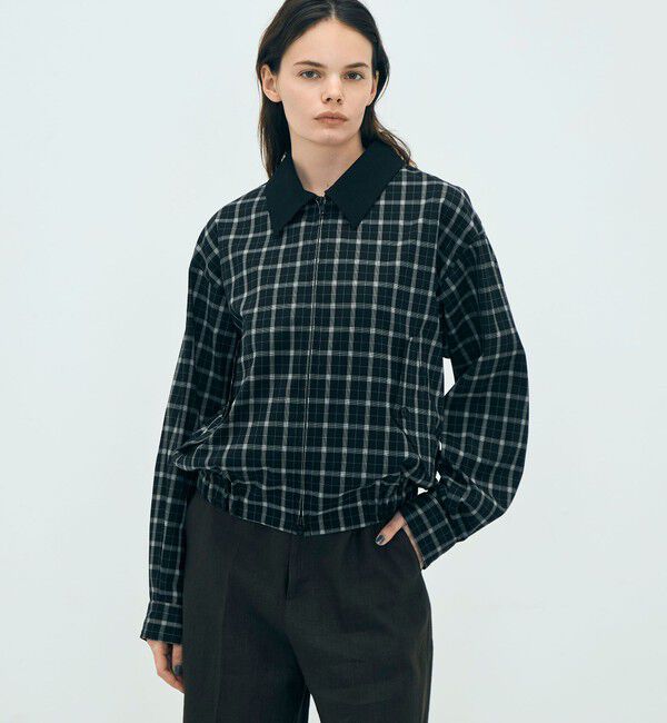 Edition「edition pourell Super 120'sトロチェック コットンカラーブルゾン」|ブルゾン・スタジャン|