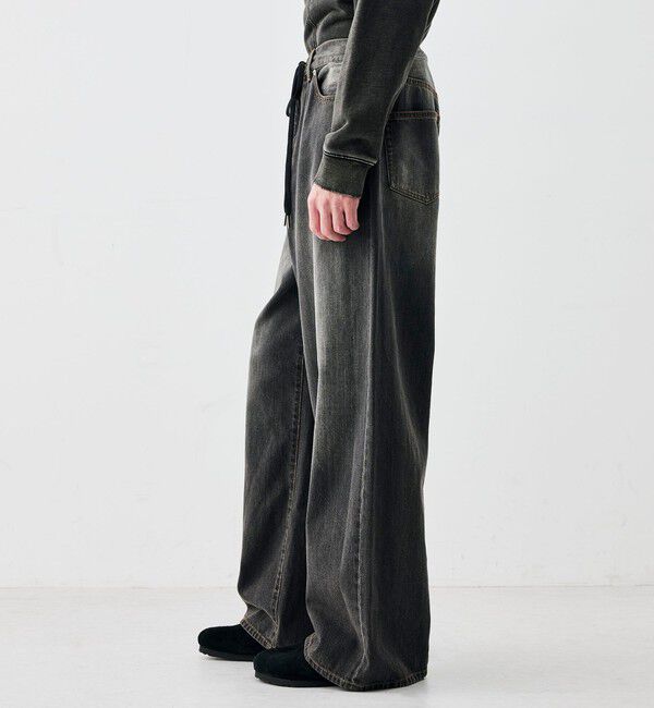Edition「ブラックデニム ドローコードパンツ」|デニム|