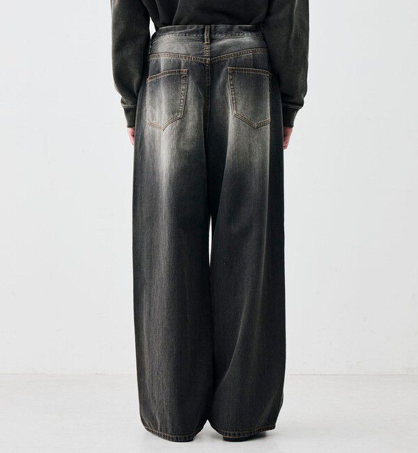 Edition「ブラックデニム ドローコードパンツ」|デニム|