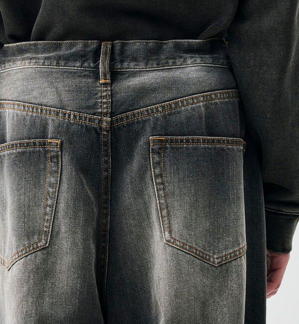 Edition「ブラックデニム ドローコードパンツ」|デニム|