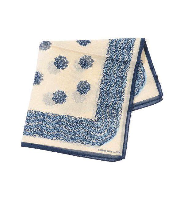 TOMORROWLAND GOODS「TOMORROWLAND コットンシルク プリントポケットチーフ」|バンダナ・スカーフ|12 ブルー系