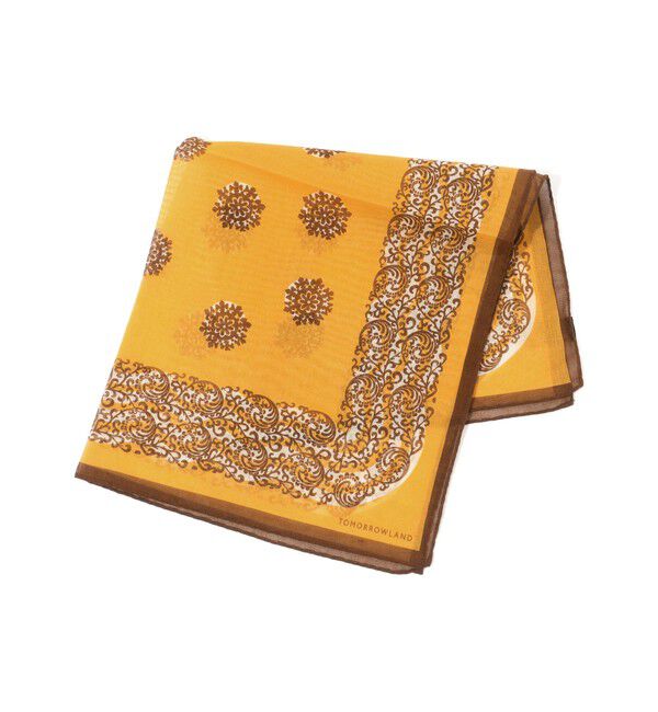 TOMORROWLAND GOODS「TOMORROWLAND コットンシルク プリントポケットチーフ」|バンダナ・スカーフ|24 イエロー系