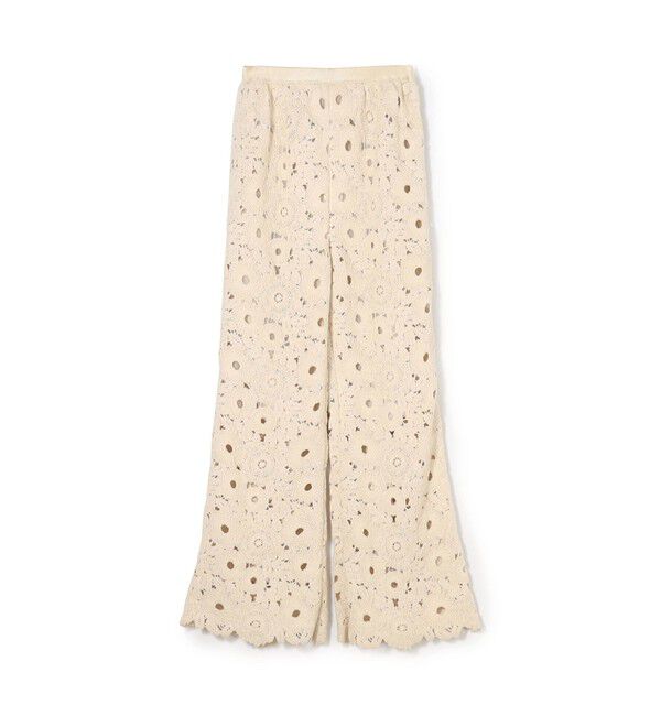 MACPHEE「サークルフラワークロシェ セミフレアパンツ」|その他|41 ライトベージュ